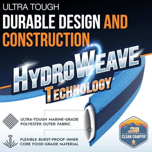 Image of RV Fresh Water Drinking Hose 35' by Clean Camper- Kink Free Design | Non Leaching | Non Toxic | Stainless Steel Fittings | Durable Camping RV Hose