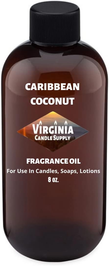 Caribbean Coconut Fragrance Oil (8 oz Bottle) for Candle Making, Soap Making, Tart Making, Room Sprays, Lotions, Car Fresheners, Slime, Bath Bombs, Warmers…