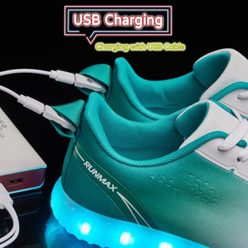 Image of BosenHulu Light Up Shoes for Women Men USB Charging LED Shoes Adult Halloween Dancing Glowing Luminous Trainers Gradient Colors Mesh Upper Party Revel Flashing Sneakers