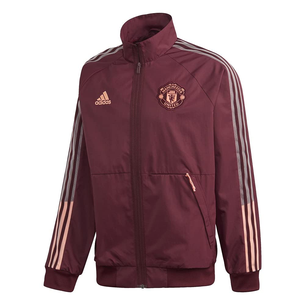 Adidas Men's Maroon 2020-21 Manchester United Fc Anthem Jacket (Small) S