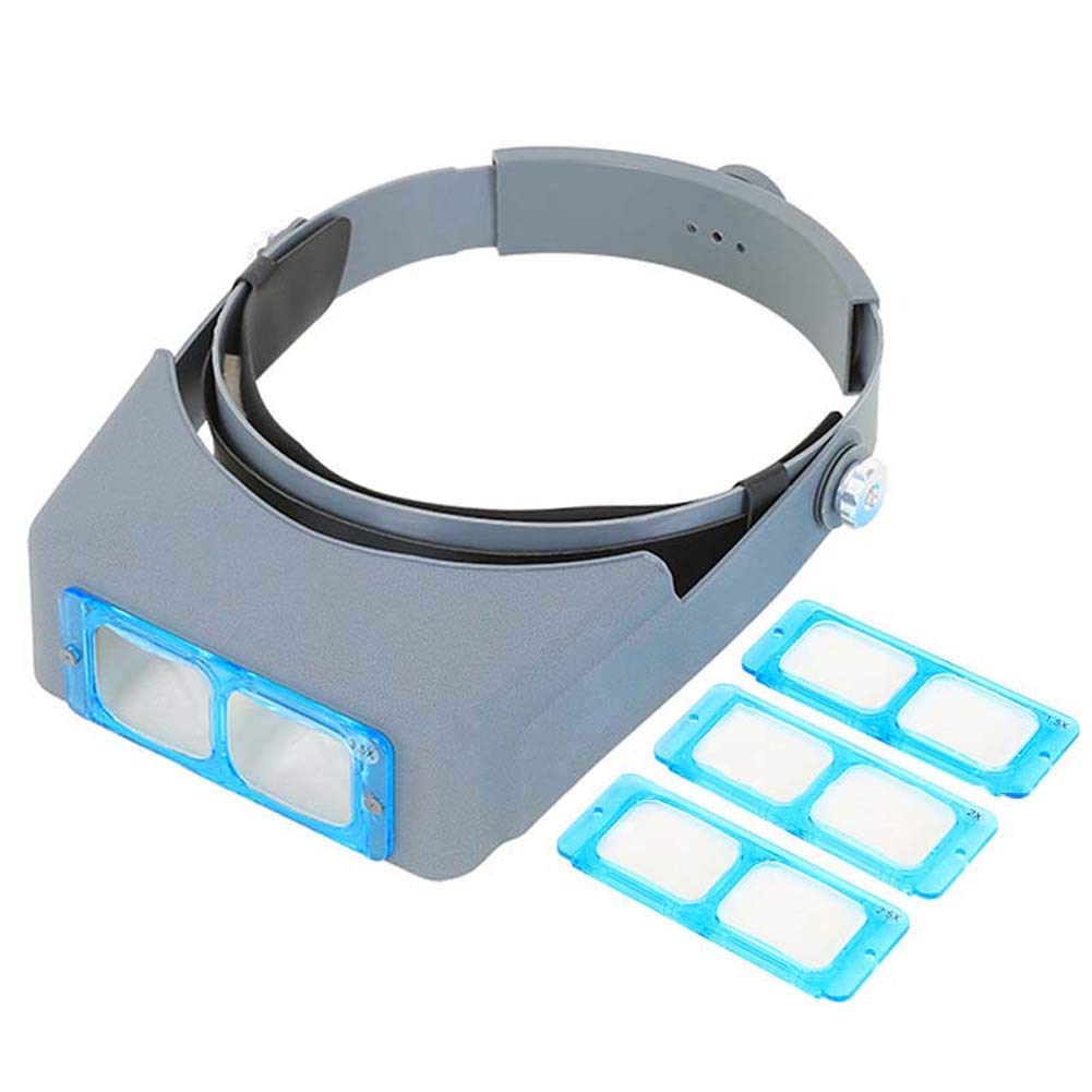 asdchZen Magnifier Head Mount Hands Magnifier,Magnifying Glasses With 4 Detachable Lenses For Reading,Jewellery Loupe,Watch And Electronic Repair