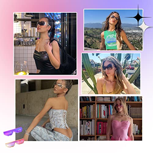 VANLINKER Oversized Wrap Around Y2K Sunglasses for Women Men Trendy Futuristic Sun Glasses Fashion Shield Flat Top Shades2