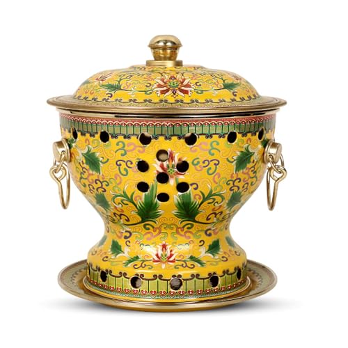 Olla china tradicional para alcohol de cobre esmaltada miniatura 1