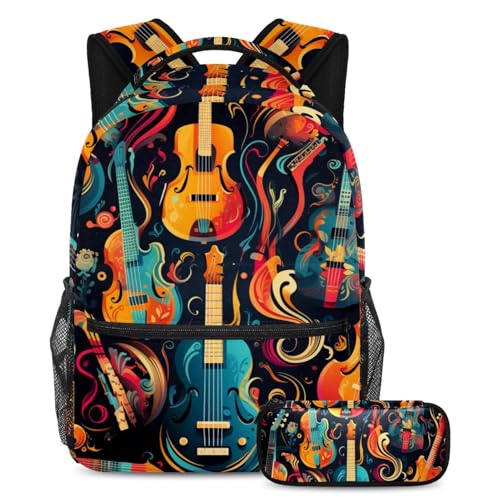 Sac à dos Instrument d'art coloré fini le manque de place avec ce grand cartable et trousse
