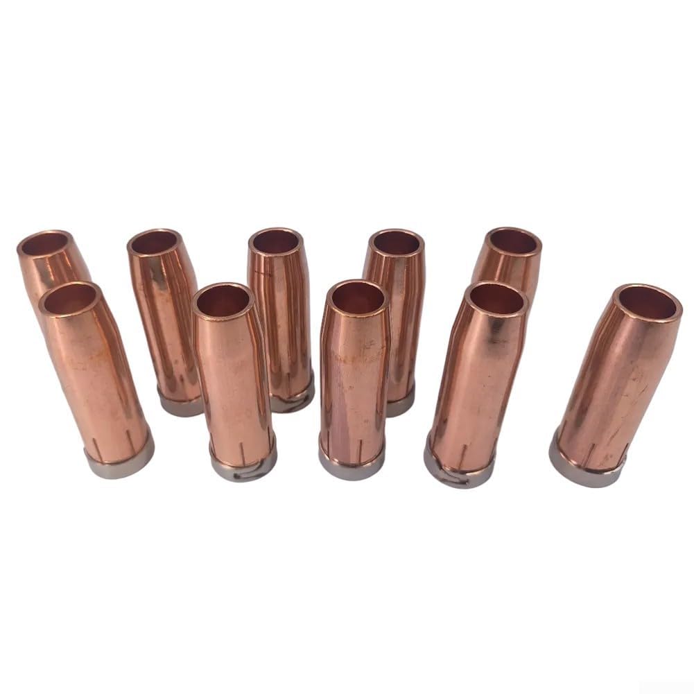 145.0132 Ugello Gas Rame per Torcia di Saldatura Design Conico 14 x 24 mm Diametro 76 mm Lunghezza Confezione da 10 Pezzi Accessori di Ricambio per Saldatura MIG TIG