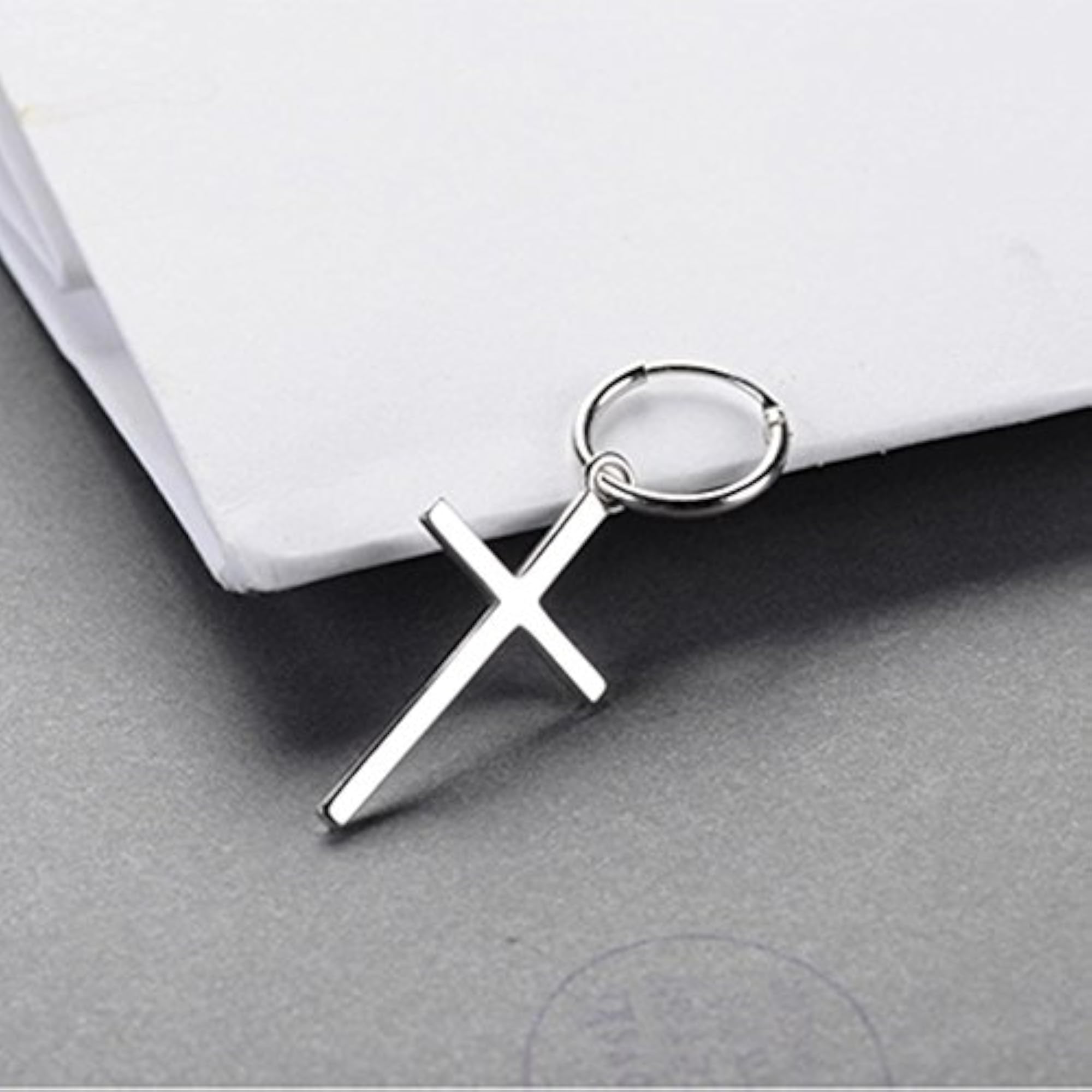 Small Cross Dangle Earring for Men and Women