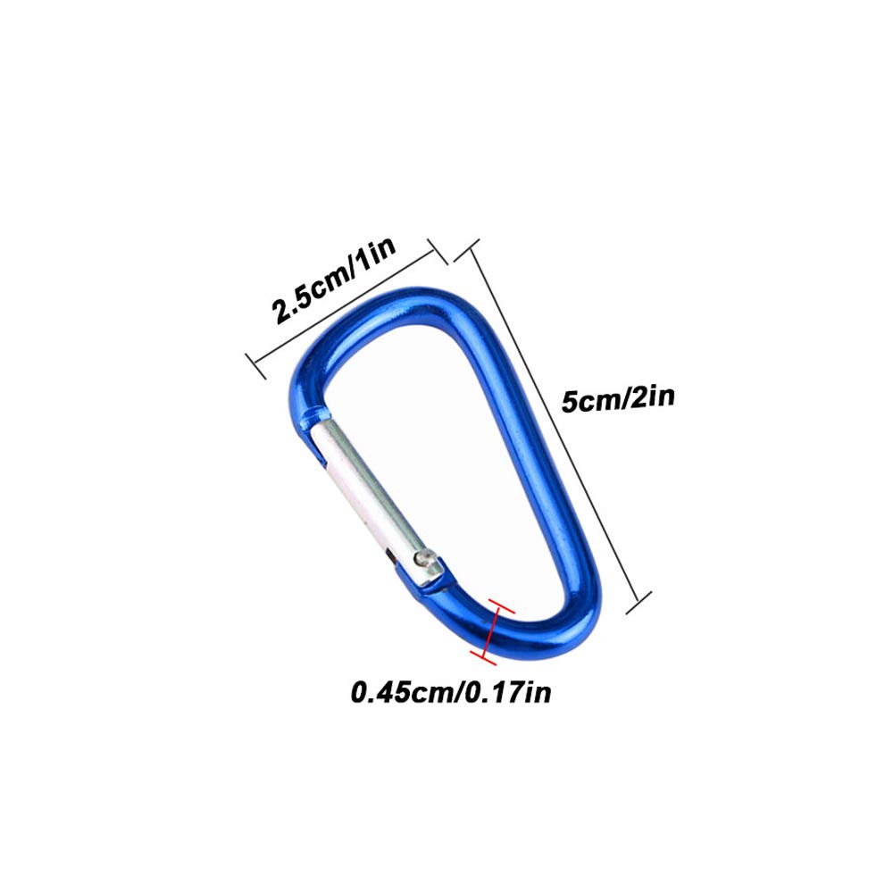 NYGGTYK 20 Moschettoni In Alluminio, Moschettone Portachiavi, Gancio Da Viaggio, Mini Moschettone A Forma Di S, Gancio A Molla In Alluminio, Moschettone Con Tappo A Vite (nero, Bianco