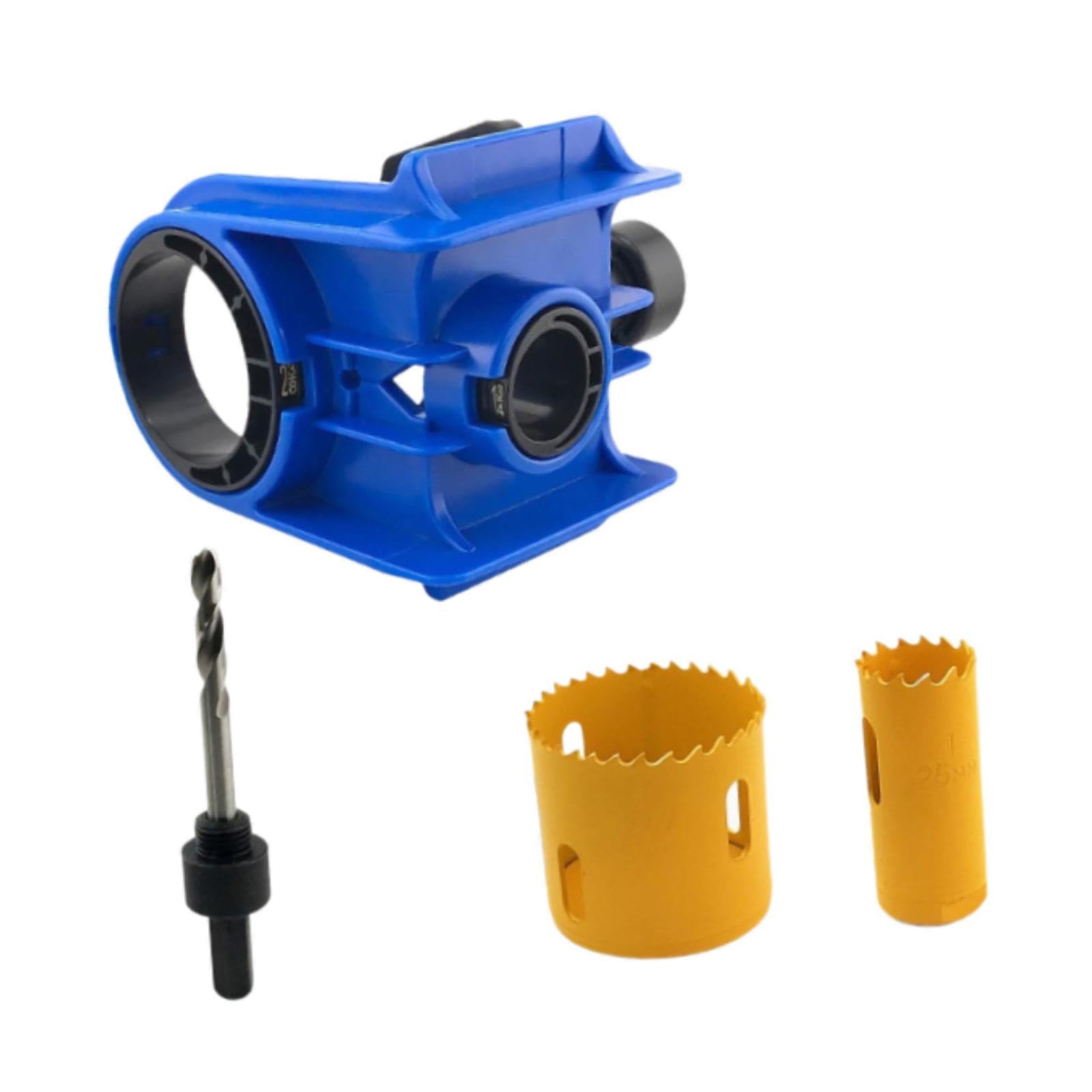 F Fityle Kit de instalación de cerradura de puerta, 2 bujes ajustables, máquina de mortaja, cerraduras, abridor de orificios, diseño de abrazadera en C, Azul