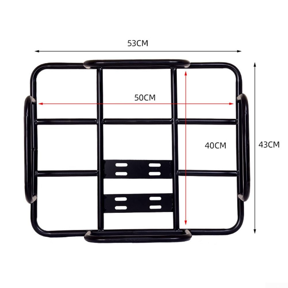 Grille arrière pour boîte de livraison de nourriture de moto avec garde-corps pour boîtes de 50 x 40 cm, kit de support de panier de transport de bagages en fer pour scooter électrique