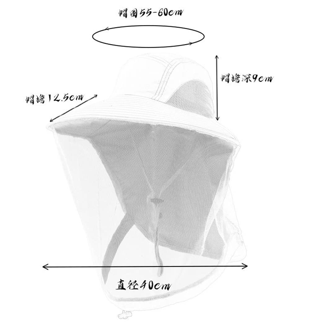BaronHong Head Net - Sombrero de sol de ala ancha con solapa para el cuello, UPF50+, sombrero de pesca para senderismo, safari, para hombres y mujeres, sombrero de playa con protección solar