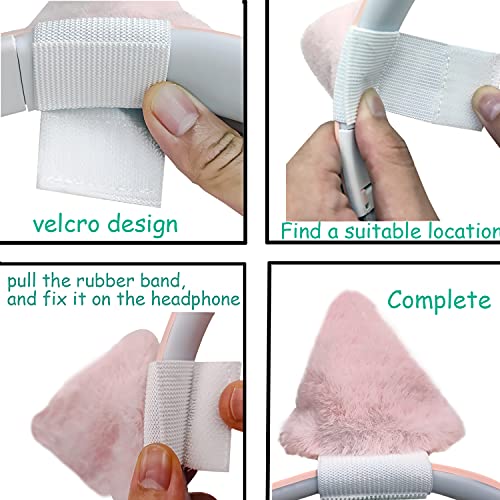 RUKUHOT Cute Cat Ears Headphone Attachment,Adjustable Design Fit for Logitech G PRO HypreX Cloud/Cloud Flight Headphones and More,Cosplay Kitten Ears,(Headphones not Included),Pink & White by RUKUHOT - Used condition - US$7.03