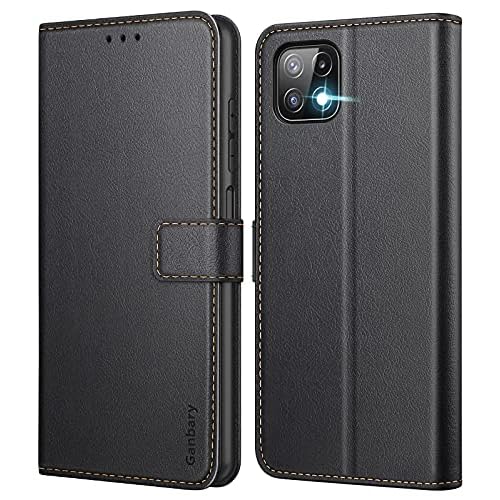 Ganbary Compatible with Samsung Galaxy A22 5G Case, Premium PU Leather Flip Case Wallet Phone Case Protector [Full Protection] [Card Slots] [Kickstand] for Samsung Galaxy A22 5G, Black
