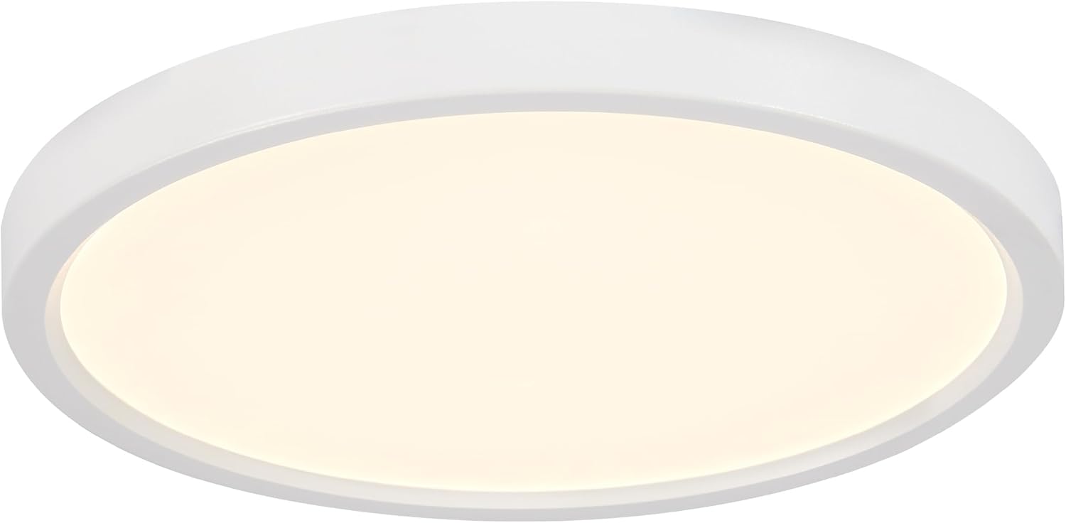Maxxima 7 in. LED Flush Mount Ceiling Light Fixture - 900 Lumens, 5 CCT 2700K-5000K, Round Color Selectable Panel Light, Dimmable, Recessed Can or J-Box Install, Suitable for Bathroom or Shower