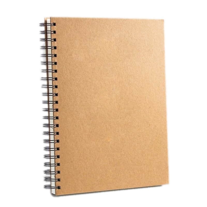Red Dot Gift1 Pack A5 Brown Notebooks Soft Cover Spiral Notebook Journal Blank Sketch Book Pad Wirebound Memo Notepads Diary Notebook Planner with lined Paper.