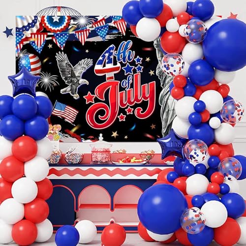 Image of Mocsicka 4th of July Banner - America 250 Anniversary Patriotic Independence Day Decorations, Flag Day Yard Sign Patriotic Memorial National Party Decoration Photo Studio