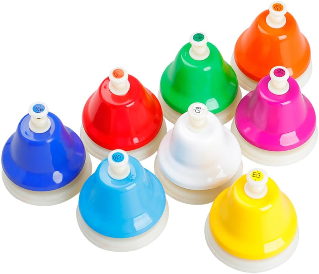 VOSAREA 1Set Colorful Metal Hand Bells for Early Education Musical Instruments for Cognitive Development and Fun Learning Activities
