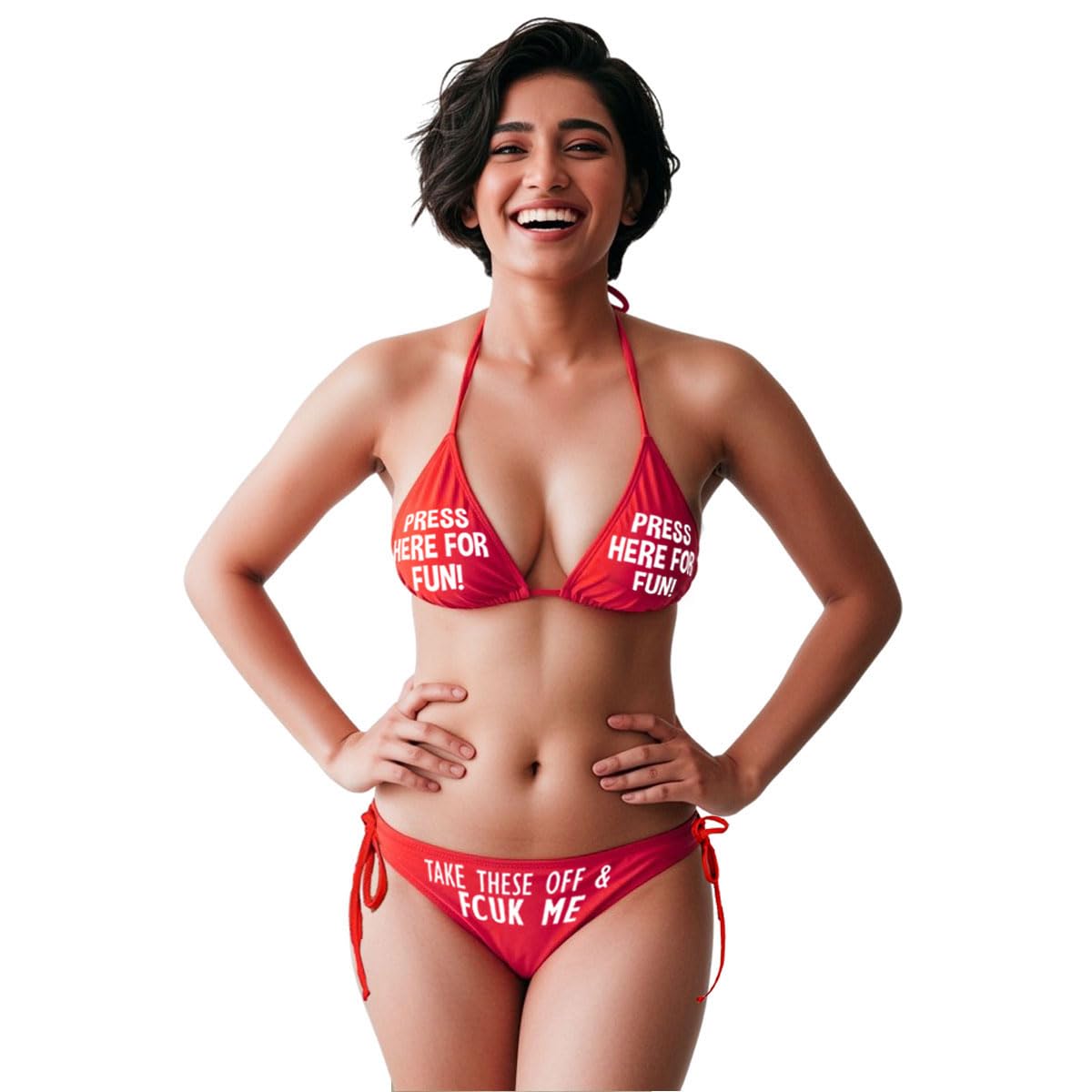 Babydoll Lingerie Set Strap Bodysuit Bra Panty Lingerie Set - Gift for Anniversary, Birthday, Dating, for Girlfriend, Wife, Bride-to-be, Newly weds Red