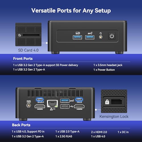 Geekom IT15 Mini PC 2025 Edition, 15th Gen Intel Core Ultra 9 285H(16T/16C, Turbo 5.4 GHz), 32GB DDR5 RAM 2TB M.2 NVMe PCIe Gen4*4 SSD Mini Desktop Computers Win11/ BT5.4/Wifi 7/8K/Quad Display/USB4.0 - Image 6