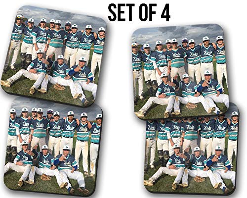 SET OF 4 Custom Made to Order Square Rubber Drink Cup Coasters 3.5"