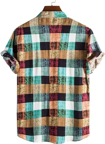 Image of LookMark Men's Cotton Blend Casual Printed Regular Fit Shirt