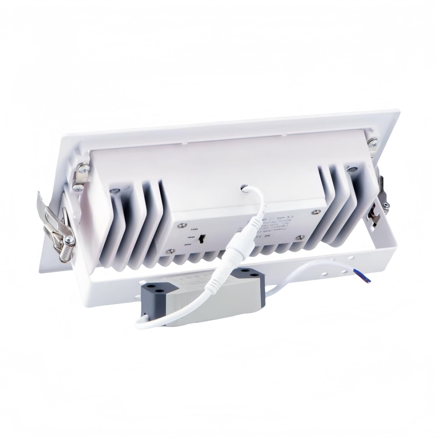 ONSSI Foco Proyecto de Techo LED 36W 3600lm, Rectangular 240x150 mm, (CCT Cambio en Blanco-Neutro-Cálido), Marco Blanco Empotrado