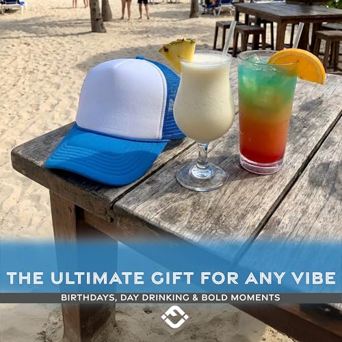 Image of Funky Junque Foam Trucker Hat, Trucker Hats for Women & Men - Blank Adjustable Snapback Mesh Back Baseball Cap