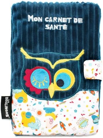 LES DEGLINGOS - Protège carnet de santé Astros le Hibou - Bleu - ...