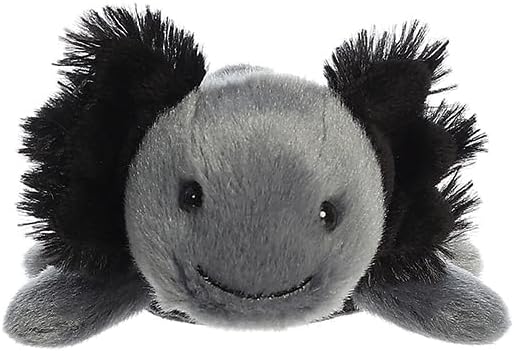 Aurora® Adorable Shoulderkins™ Ebon Black Axolotl™ Stuffed Animal - Fun Buddy that Can Go Everywhere with You - Perfect for Kids 3+ Years and Costumes - 6.5 Inches