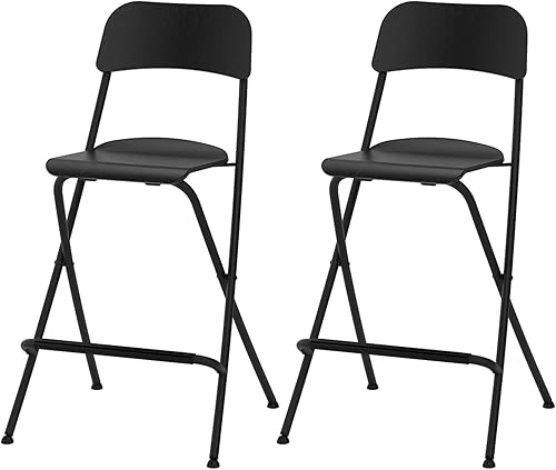 Taburete de bar plegable, taburete de cocina de 330.7lbs de capacidad de superficie de asiento de madera, silla plegable con respaldo y almohadillas