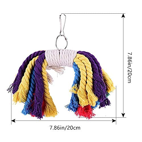 Image of Litewoo Dotted Bird Nest and Bird Cotton Rope Swing Chew Toy Portfolio