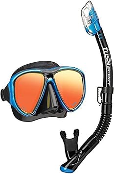 TUSA Sport Adult Powerview Mask and Dry Snorkel Combo