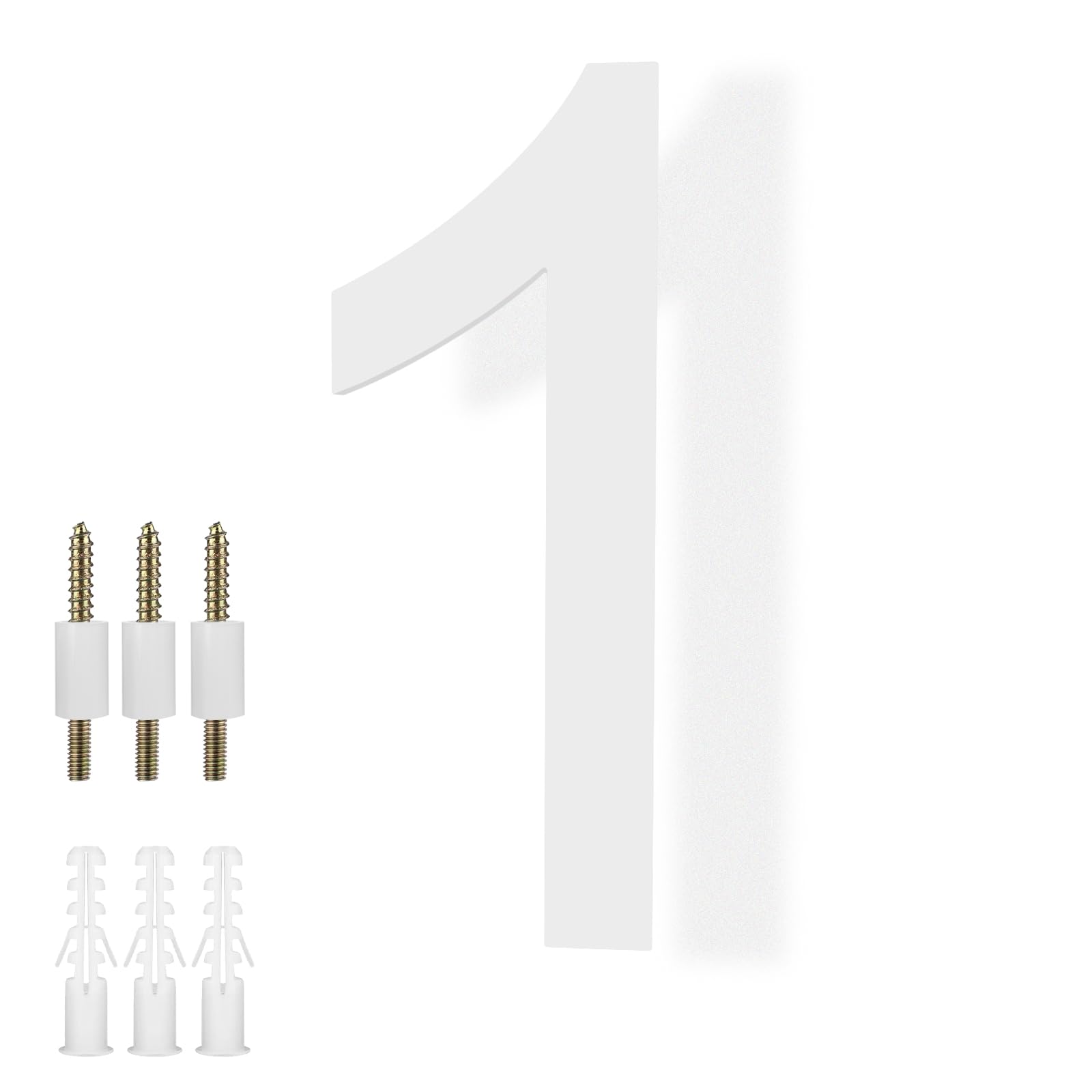 DEWEL 8 Inch White Floating House Numbers, 911 Address Numbers for Outside