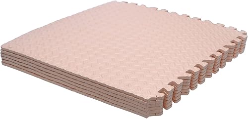 Vista 35 de HTTMT - Alfombra blanca 4 x (16 pies cuadrados) para gimnasio, 24 x 24 pulgadas, espuma EVA, ejercicio entrelazado, rompecabezas de fitness, tapete