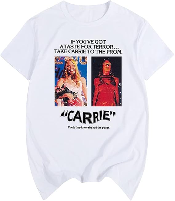 Amazon Carrie キャリー ホラー 映画 人気 おしゃれ スポーツ プリント Tシャツ メンズ レディース 夏服 トップス 半袖 無地 通気性 ファッション ゆったり おもしろtシャツ Tシャツ カットソー 通販
