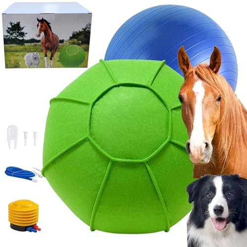 Herding-Ball-for-Dogs-Horse-Ball-with-Cover-25-Large-Dog-Herding-Balls-with-Hand-Pump-Horse-Dog-Toys-for-Play-Hurding-BallHearding-Ball-Green-25-inch