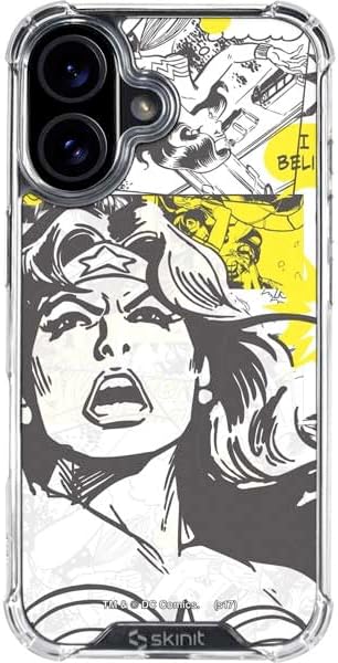 Skinit Clear Phone Case Compatible with iPhone 16 - Officially Licensed DC Comics Wonder Woman Portrait Design
