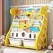 Niños's Almacenamiento De Juguetes Estante Para Libro,4 Nivel Niños Organizador De Rack De Libros,Multi-uso Plástico Niños Librería Infantil Con 2 Contenedores Extraíbles Para Play-Amarillo 72x39x80cm
