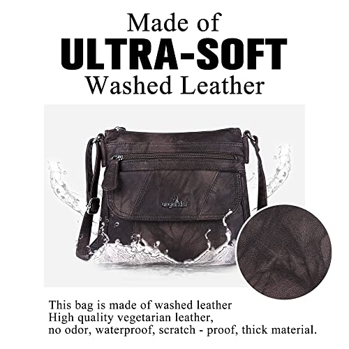 Image of Angelkiss Small Womens Crossbody Bag Leather Shoulder Purse for Women Hobo Bag with Adjustable Shoulder Strap