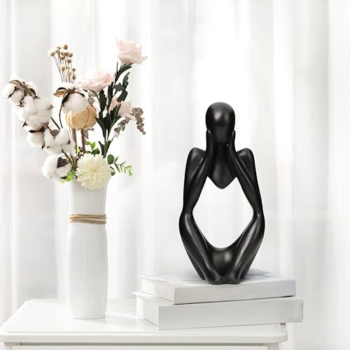 Miniatura 5 de INNOLITES Estatua de resina estilo pensador, esculturas abstractas, figuras coleccionables para decoración del hogar, estante de oficina moderno de