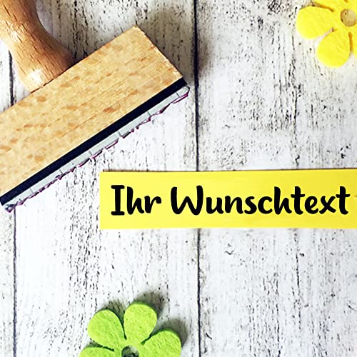 Klassischer Holzstempel 60x60 mm mit individueller Textplatte Klassischer Holzstempel 60x60 mm mit individueller Textplatte