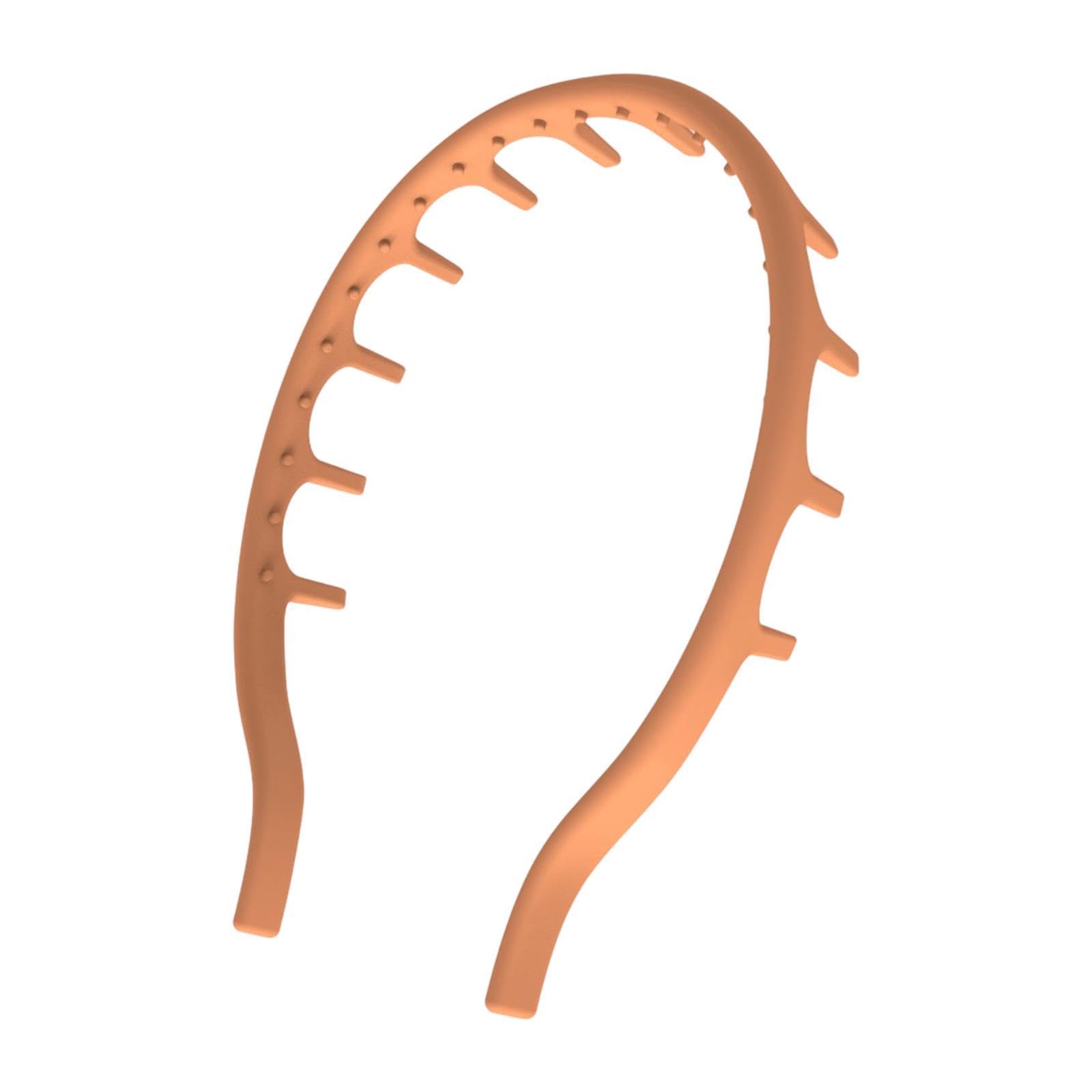 Soft Silicone Comb Headband Anti Slip Fashion Daily Wear Hairband with Tooth Orange-image-25
