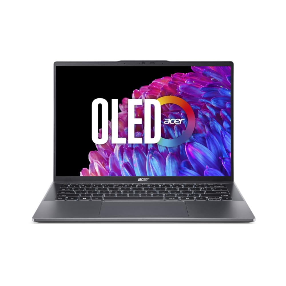 Acer Swift Go 14 I PC Portable 14" 2.8K OLED 90Hz I AMD Ryzen 5-8645HS I 16Go RAM DDR5 I 512Go SSD I AMD Radeon Graphics I Windows 11 Home I Gris I Clavier FR AZERTY I SFG14-63-R11S