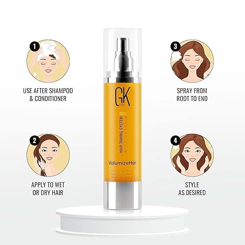 Miniatura 10 de Global Keratin GKhair CurlsDefineHer 34fl oz 34 fl oz  Activador de rizoscrema hidratante control de encrespamiento para cabello natural por GKhair