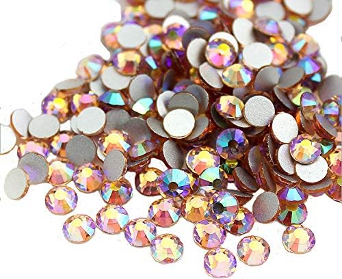 Jollin Glue Fix Flatback Rhinestones Glass Diamantes Gems For Nail Art (ss16 576pcs, Topaz AB)