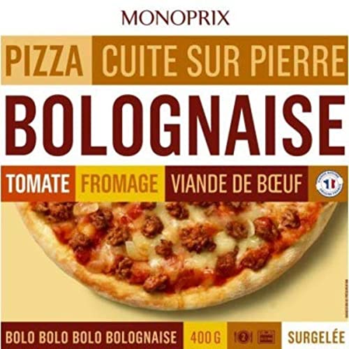 Monoprix Pizza à la bolognaise cuite sur pierre, surgelés -