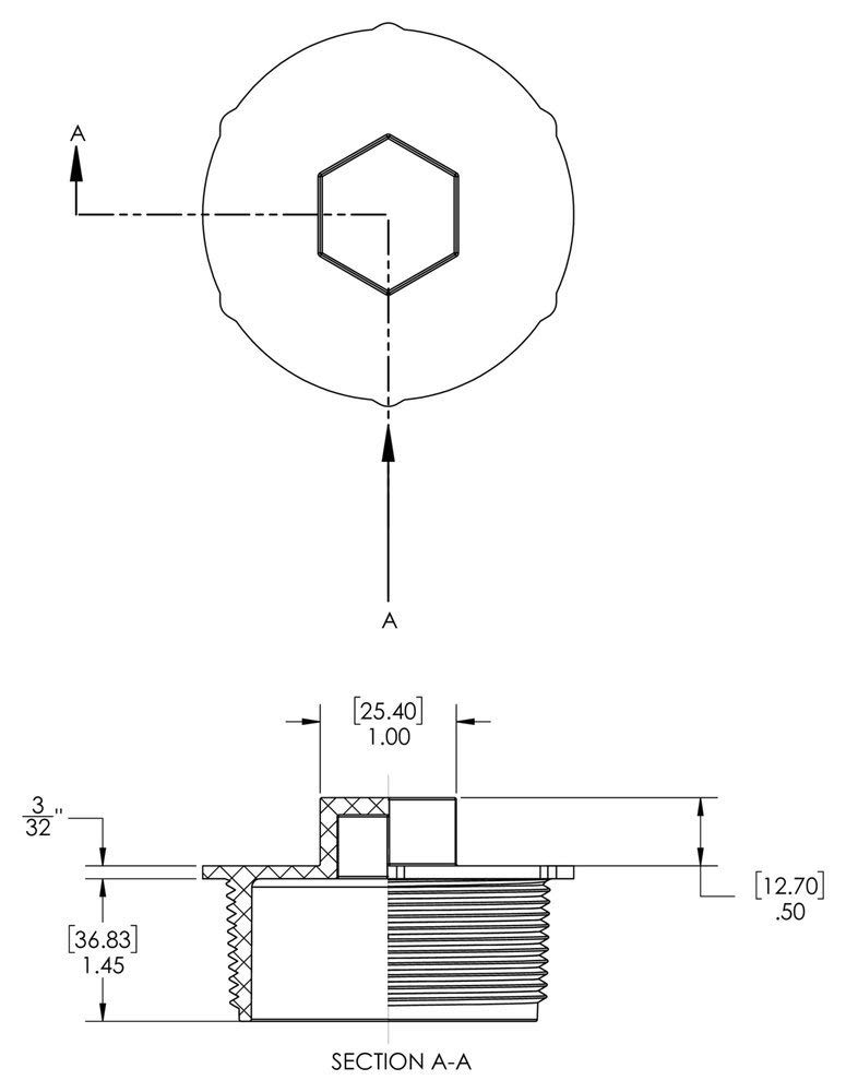 Caplugs NPT-2500 NPT Series – Plastic Plug for NPT Fitting, 50 Pack, White HD-PE, Thread Size 2.5