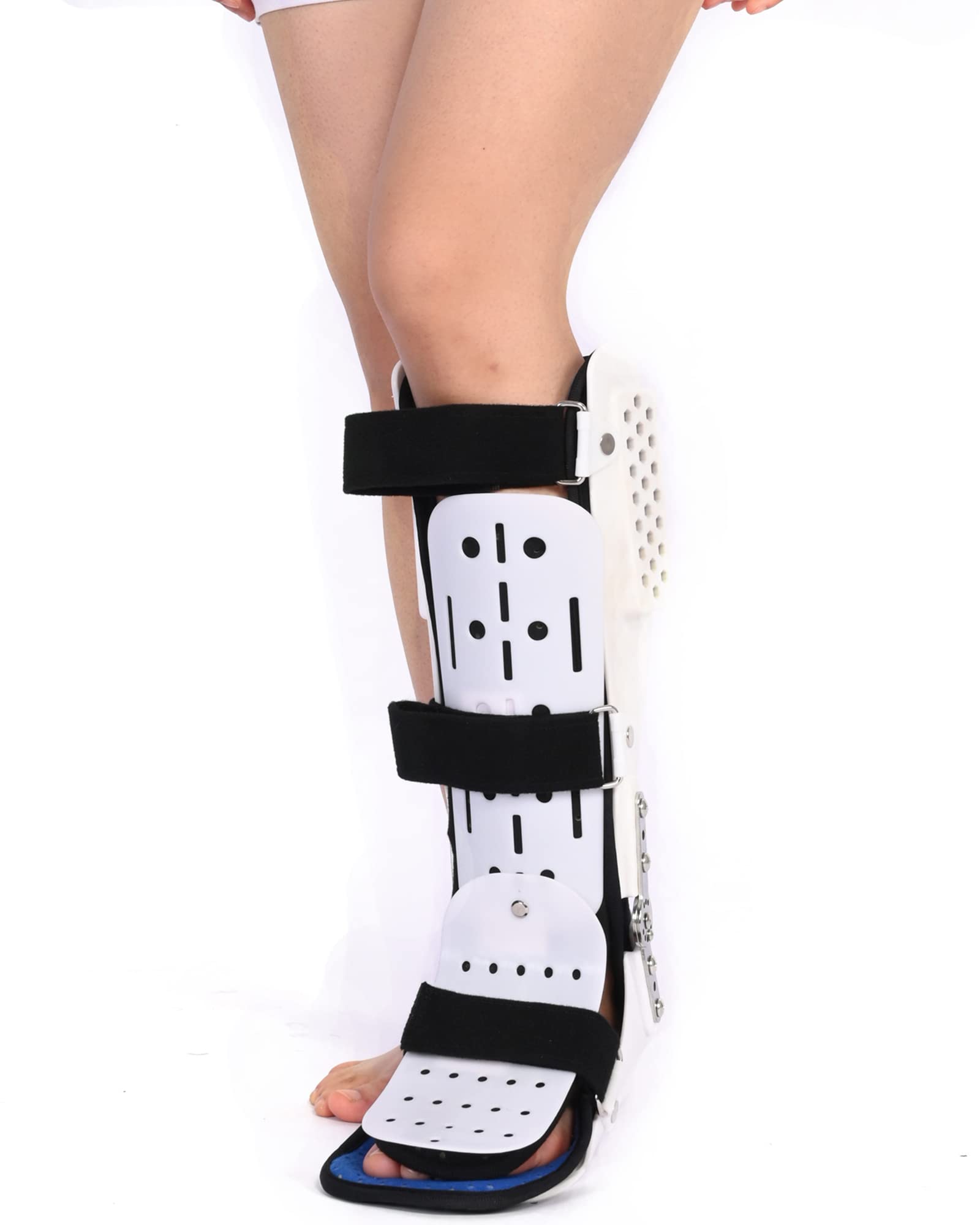 Estabilizador ortopédico ajustable para caída del pie, fascitis plantar, férula nocturna, soporte para el arco del pie, bota para caminar para fractura de tobillo de pantorrilla, derecha, L