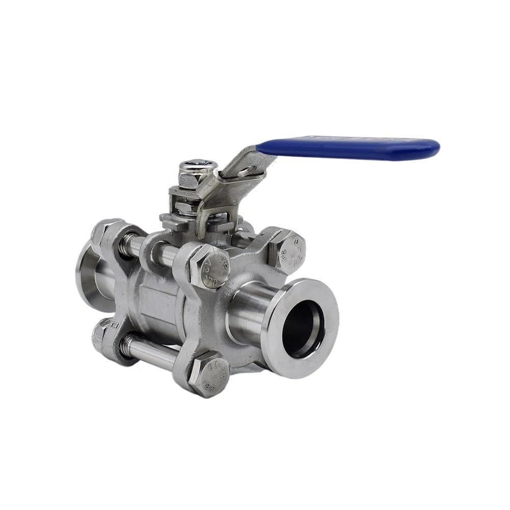Válvula de bola de alto vacío manual de tres piezas KF SS304 de acero inoxidable KF16 KF25 KF40 KF50 con brida de instalación rápida