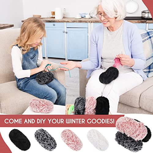 8 Pieces Skeins Soft Fur Yarn Chunky Yarn Super Soft Fuzzy Fluffy Yarn Faux Eyelash Yarn Cream Fur Yarn For Diy Crochet Knit Clothes Knitting Projects, 440G Totally, 35 Yard For Each #TOP5