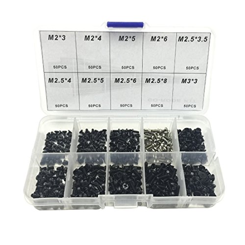 HOMEJIA 500Pcs M2 M2.5 M3 Laptop Notebook Computer Screw Assortment Kit for IBM HP Dell Lenovo Samsung Sony Toshiba Gateway Acer